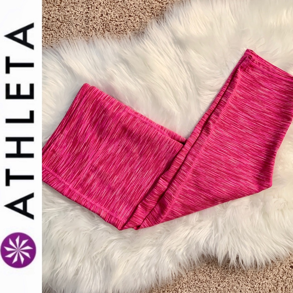 Athleta Pink Space Dye Capri/Crop Leggings 🧘‍♀️